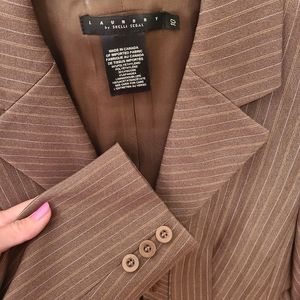 Laundry by Shelli Segal pinstripe brown chocolate